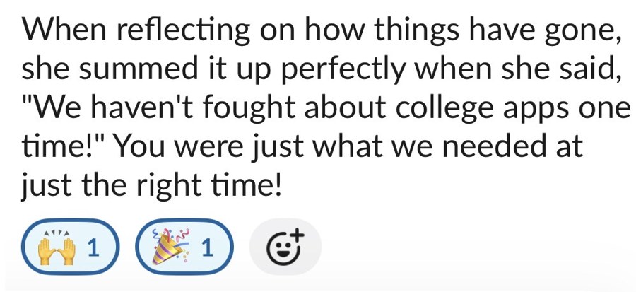Testimonial from Mary, Class of 2027 parent